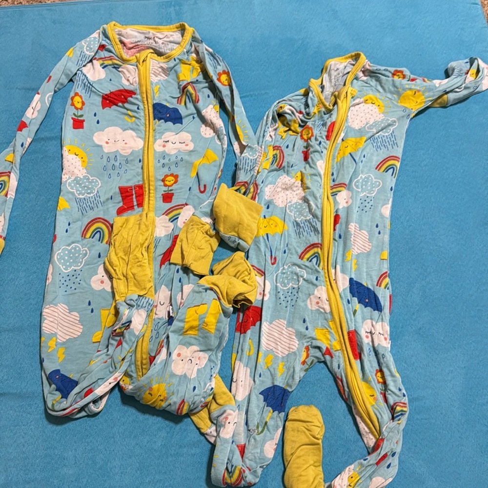 2T 3T rainbow rain umbrella zippies little sleepies